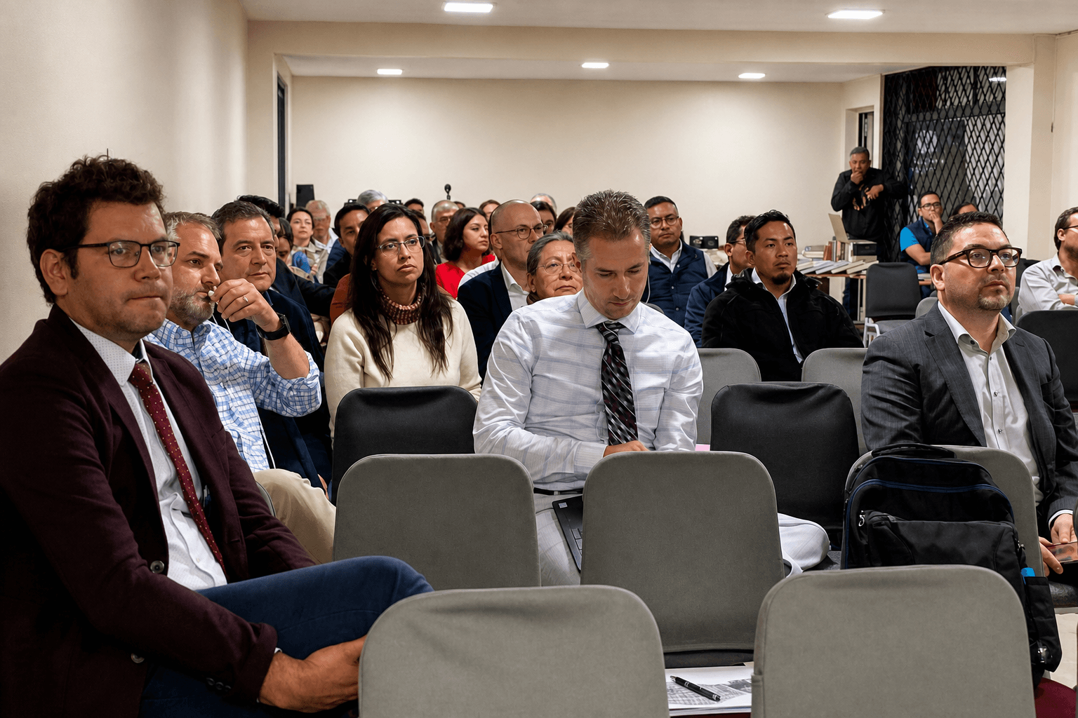 Encuentro de la red ASPRAL: asistentes durante una exposición